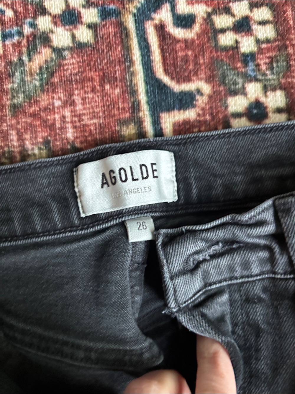 Agolde Black Riley Crop - Picture 3 of 5